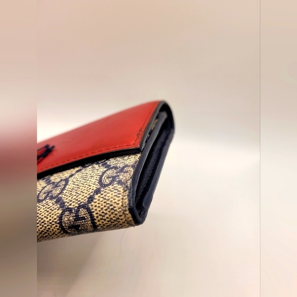 GUCCI Grosgrain Continental  Long Webline Ribbon Leather Wallet - Picture 6 of 7